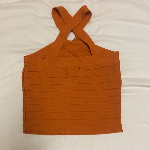 F21 Mod Orange Ribbed Halter Top - Picture 3 of 4